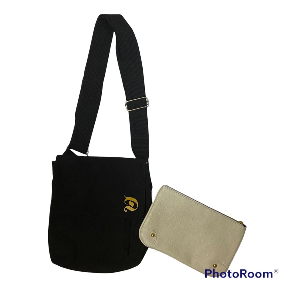 Nordstrom NWOT Makeup/ Cosmetics Bag & Matrix Canvas Black Crossbody Bag Bundle